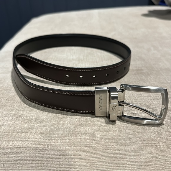 Boys Nautica Dark Brown Leather Belt 26’’ - Picture 2 of 5